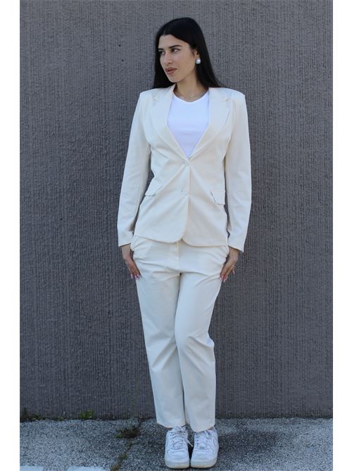 Pantalone punto milano con elastico sul retro DIECI MINUTI | 13662